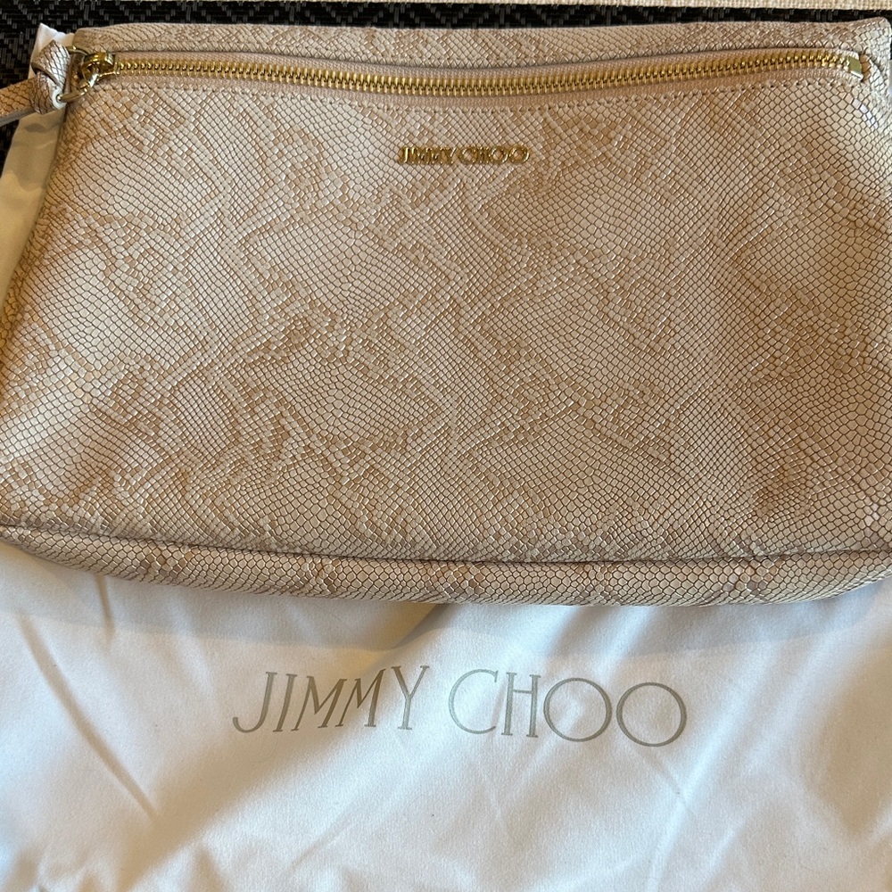 Jimmy Choo Textured Powder Pink Wristlet